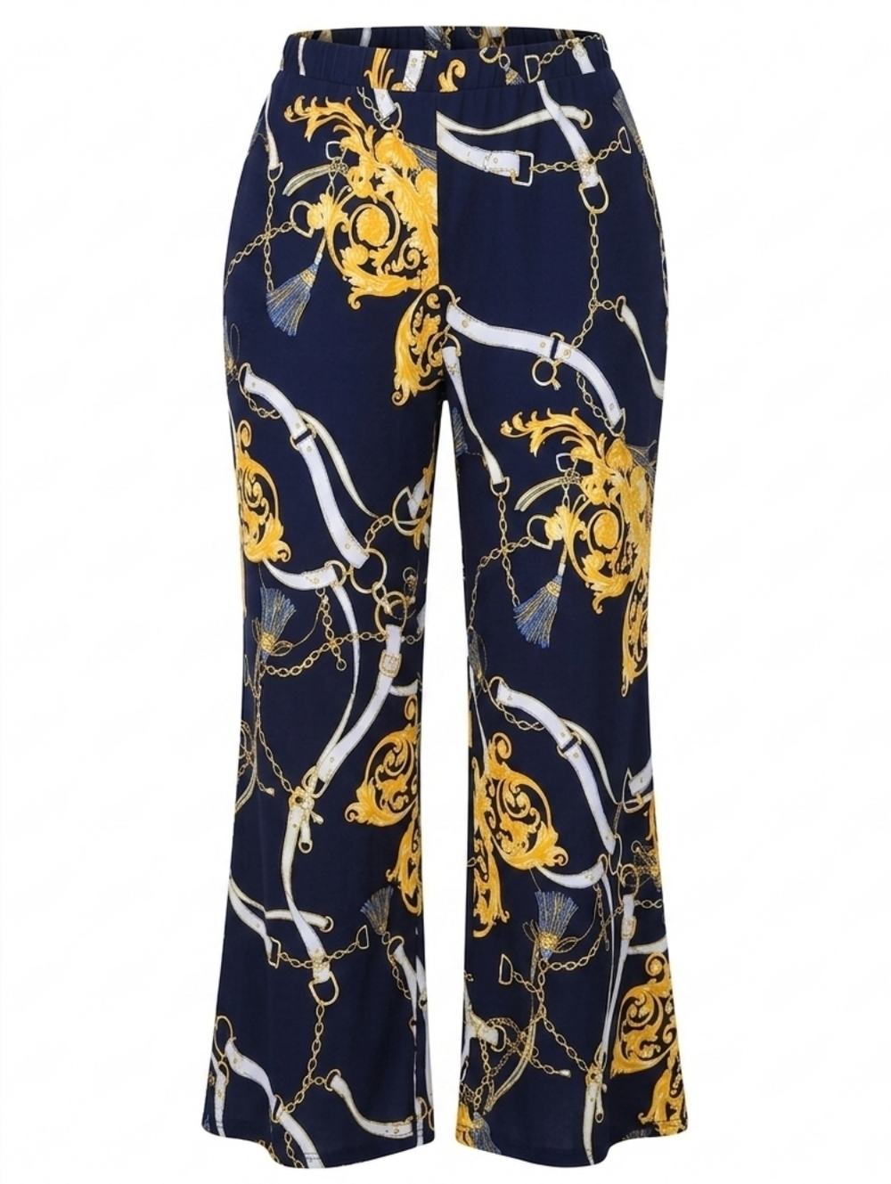 2-Piece Matching Set: Tie-Up Crop Top & Flowy Pants, Size M - Picture 3 of 4